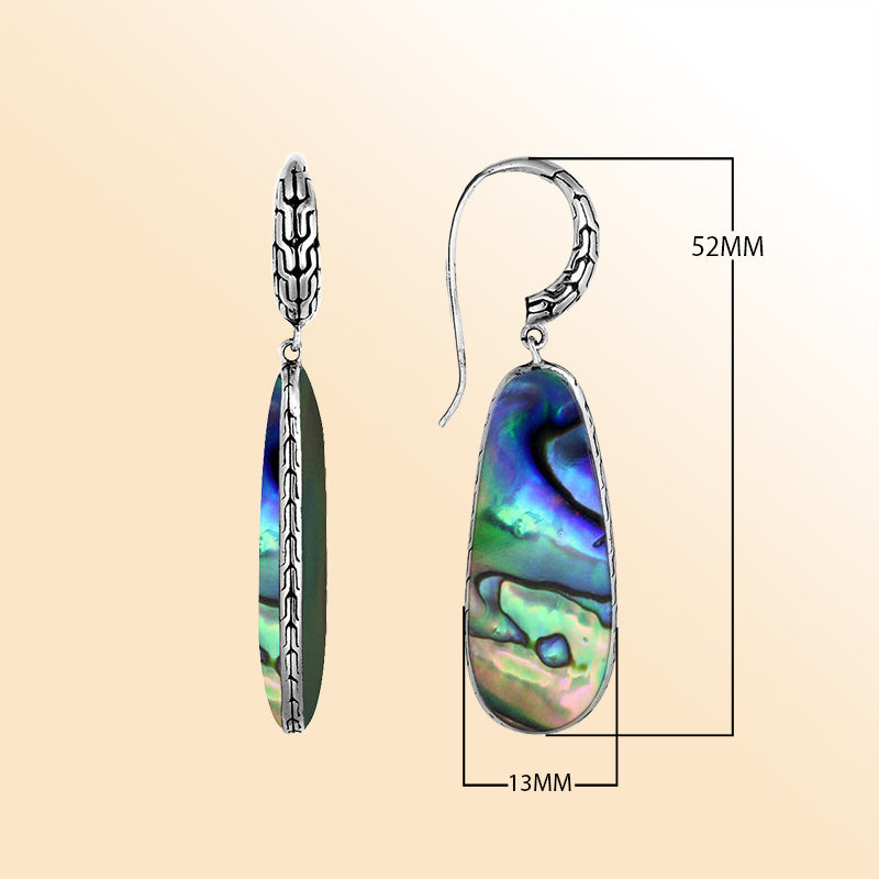 AE-1101-CO1 Sterling Silver Earring With Abalone and Black Shell Jewelry Bali Designs Inc 