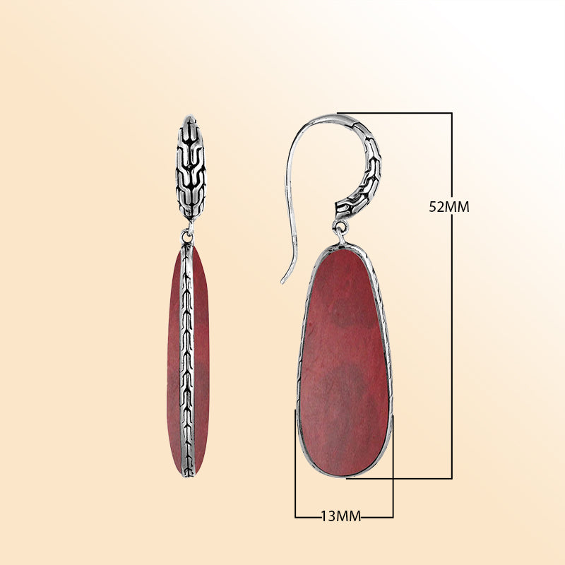 AE-1101-CR Sterling Silver Earring With Coral Jewelry Bali Designs Inc 