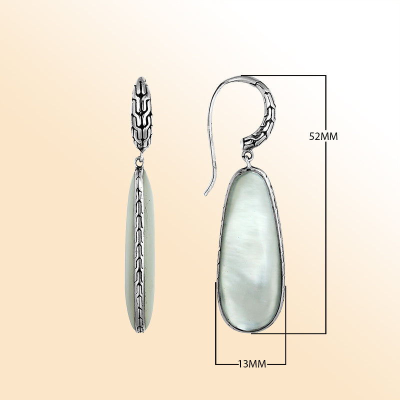 AE-1101-MOP Sterling Silver Earring With Mother Of Pearl Jewelry Bali Designs Inc 