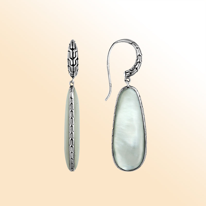 AE-1101-MOP Sterling Silver Earring With Mother Of Pearl Jewelry Bali Designs Inc 