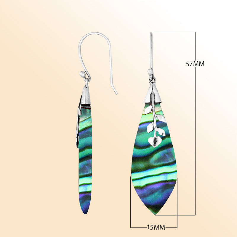 AE-1102-AB Sterling Silver Earring With Abalone Shell Jewelry Bali Designs Inc 