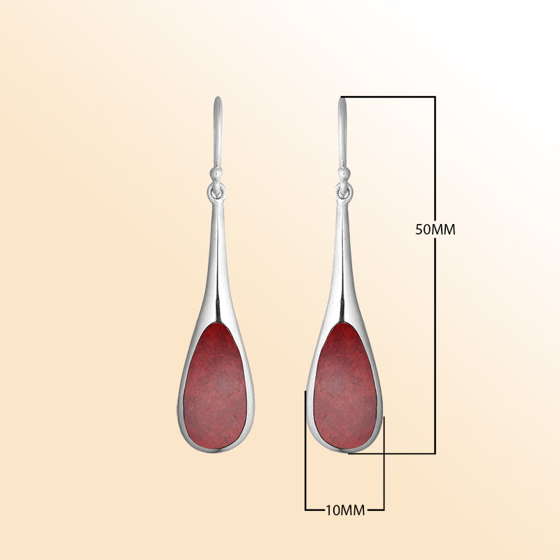 AE-1107-CR Sterling Silver Earring With Coral Jewelry Bali Designs Inc 
