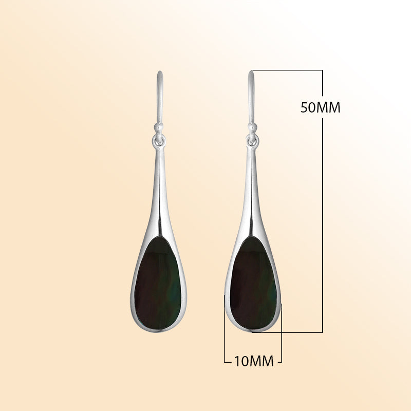 AE-1107-SHB Sterling Silver Earring With Black Shell Jewelry Bali Designs Inc 