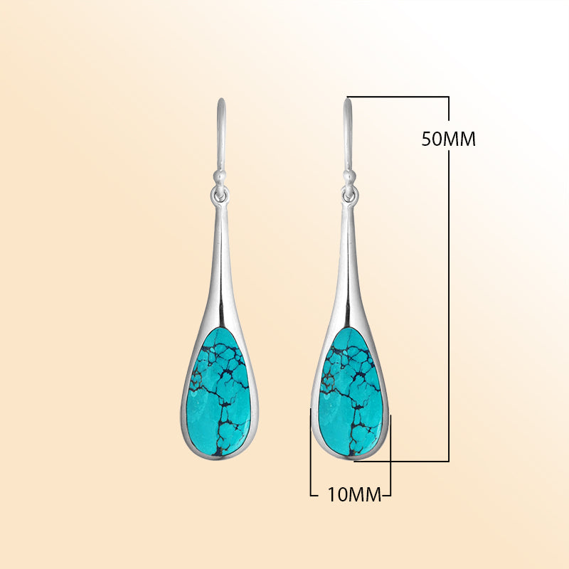 AE-1107-TQ Sterling Silver Earring With Turquoise Shell Jewelry Bali Designs Inc 