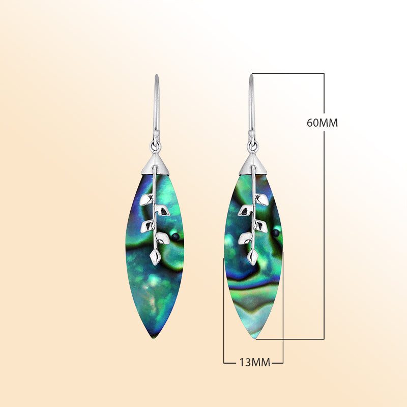 AE-1108-AB Sterling Silver Earring With Abalone Shell Jewelry Bali Designs Inc 