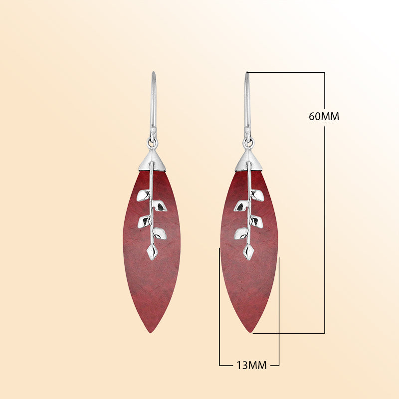 AE-1108-CR Sterling Silver Earring With Coral Jewelry Bali Designs Inc 