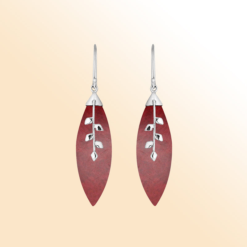 AE-1108-CR Sterling Silver Earring With Coral Jewelry Bali Designs Inc 