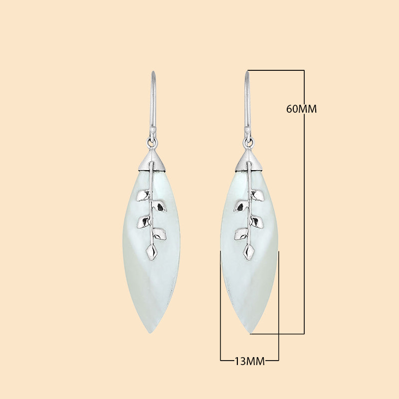 AE-1108-MOP Sterling Silver Earring With Mother Of Pearl Jewelry Bali Designs Inc 