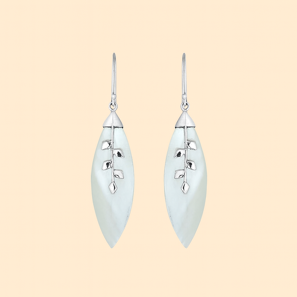 AE-1108-MOP Sterling Silver Earring With Mother Of Pearl Jewelry Bali Designs Inc 