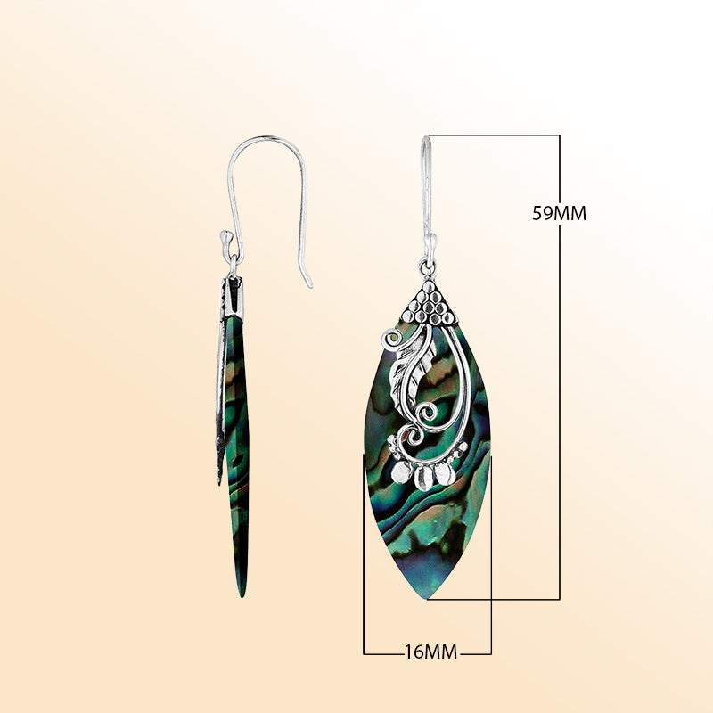 AE-1109-AB Sterling Silver Earring With Abalone Shell