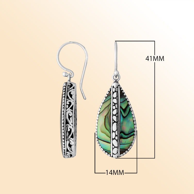 AE-1112-AB Sterling Silver Earring With Abalone Shell Jewelry Bali Designs Inc 