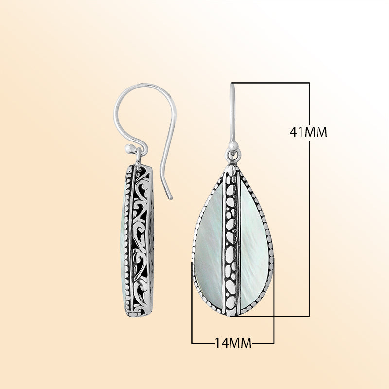 AE-1112-MOP Sterling Silver Earring With Mother Of Pearl Jewelry Bali Designs Inc 