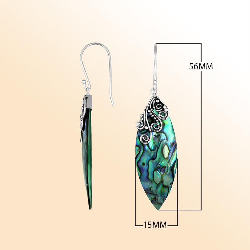 AE-1113-AB Sterling Silver Earring With Abalone Shell Jewelry Bali Designs Inc 