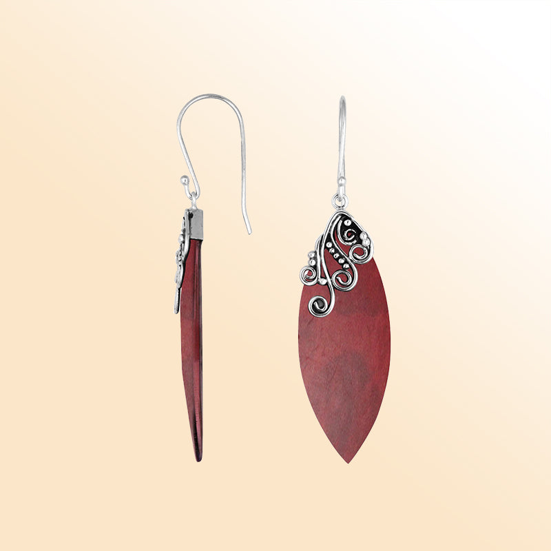 AE-1113-CR Sterling Silver Earring With Coral Jewelry Bali Designs Inc 