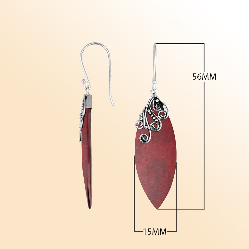 AE-1113-CR Sterling Silver Earring With Coral Jewelry Bali Designs Inc 