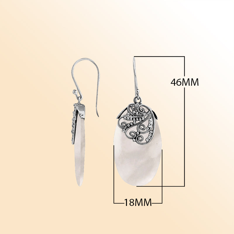 AE-1114-MOP Sterling Silver Earring With Mother Of Pearl Jewelry Bali Designs Inc 