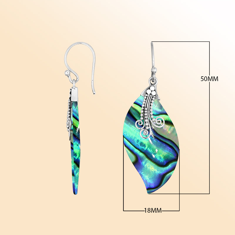 AE-1115-AB Sterling Silver Earring With Abalone Shell Jewelry Bali Designs Inc 