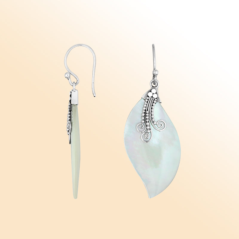 AE-1115-MOP Sterling Silver Earring With Mother Of Pearl Jewelry Bali Designs Inc 