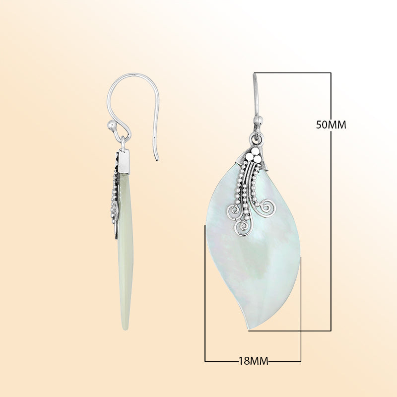 AE-1115-MOP Sterling Silver Earring With Mother Of Pearl Jewelry Bali Designs Inc 