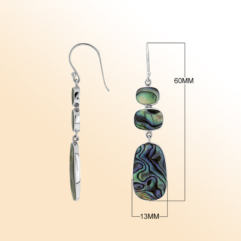 Elegant Sterling Silver Earrings With Abalone Shell Drops
