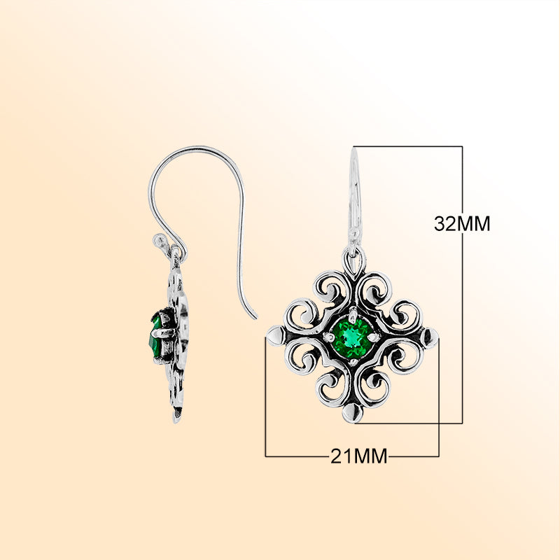 Elegant Sterling Silver Earrings With Green Quartz