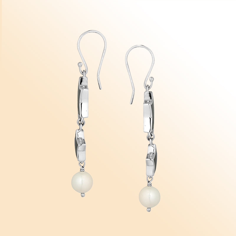 Artistic abalone star earrings with pearl