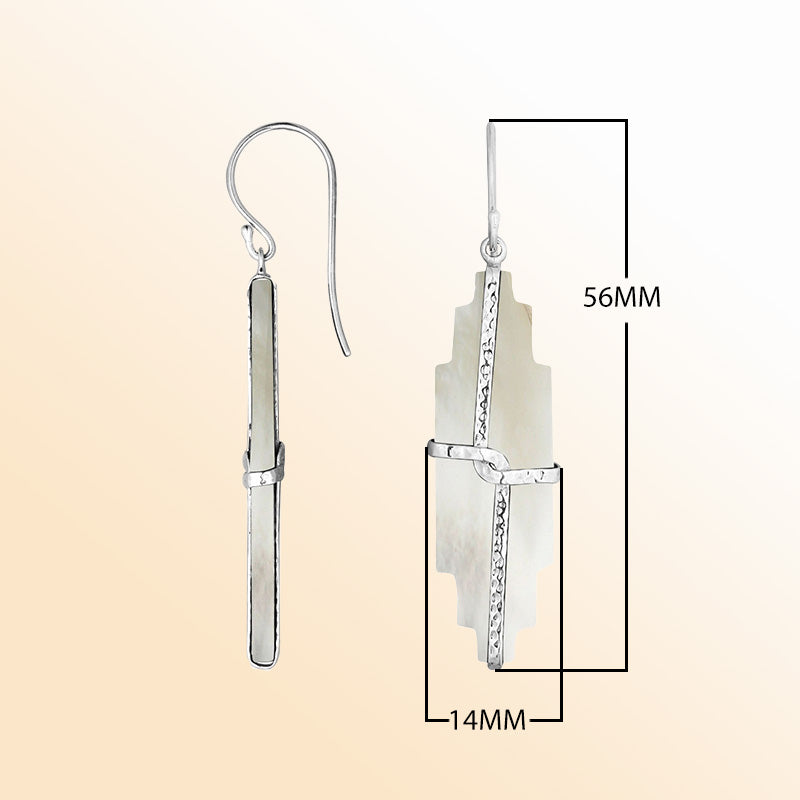 Artistic pearl earrings with wrapped silver bar