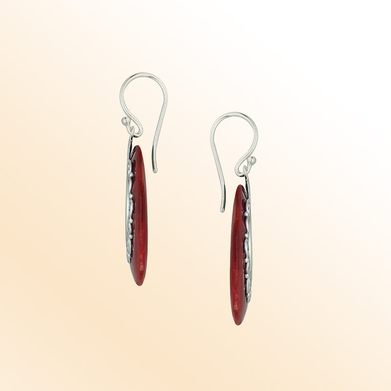 AE-1169-CR Sterling Silver Earring With Coral Jewelry Bali Designs Inc 