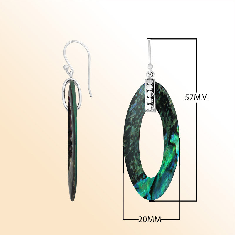 Sterling Silver Abalone Shell Ocean Glow Oval Earrings