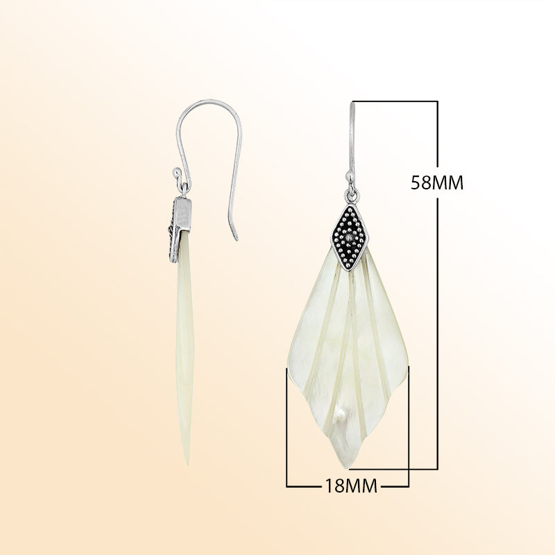 Mother Of Pearl Artistic Petal Fan Earrings