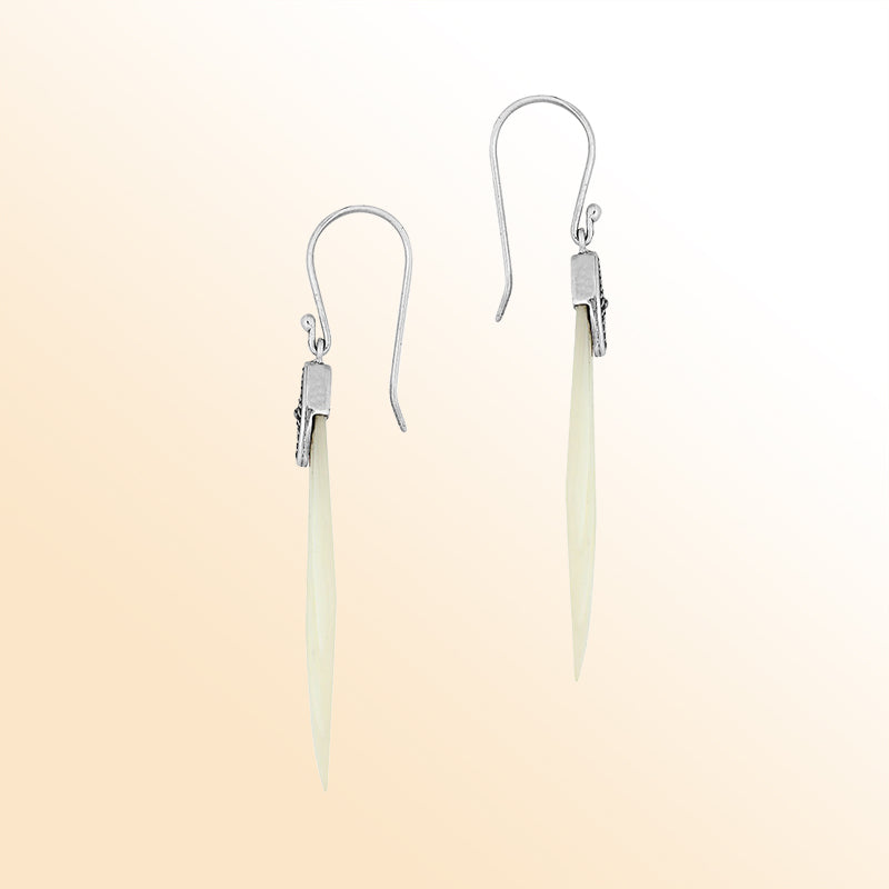 Mother Of Pearl Artistic Petal Fan Earrings