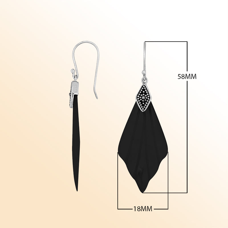 Black Shell Artistic Petal Fan Earrings