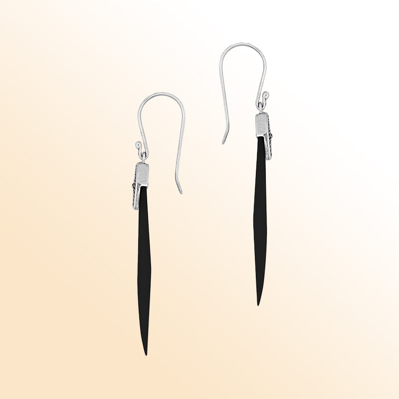 Black Shell Artistic Petal Fan Earrings