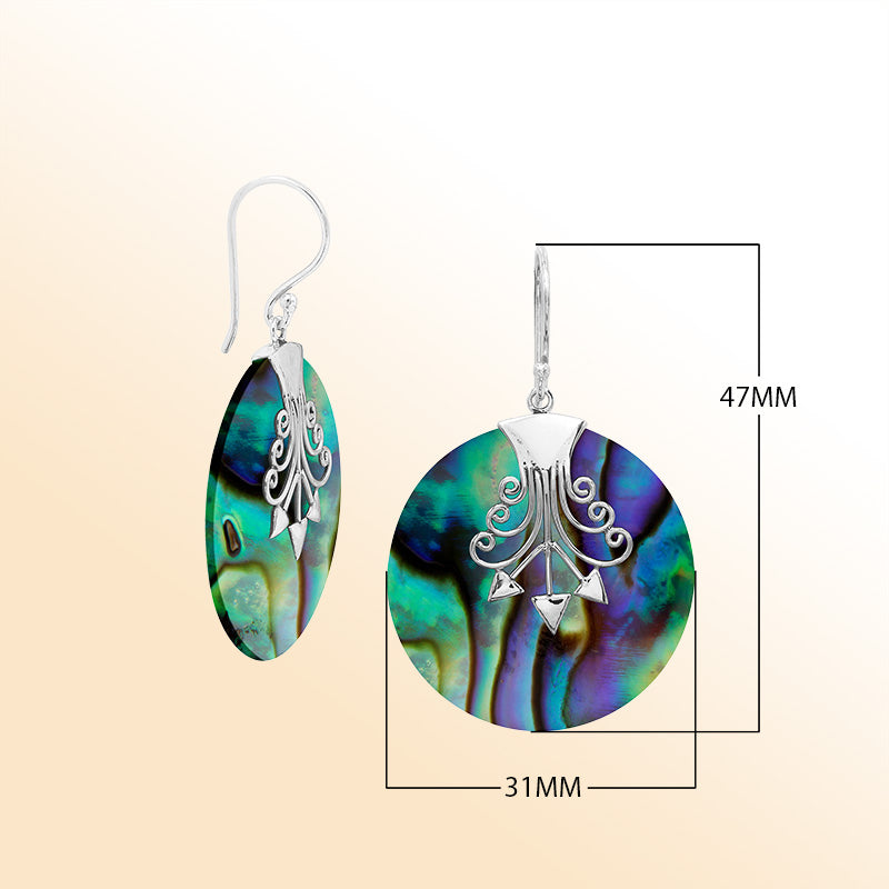 Sterling silver Abalone Shell artistic earrings