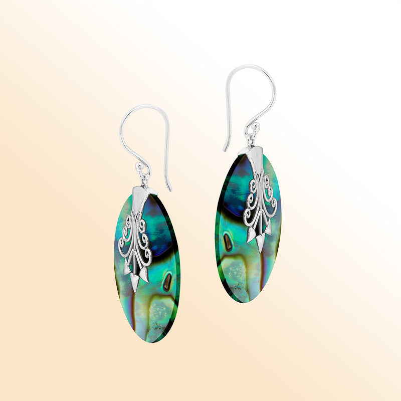 Sterling silver Abalone Shell artistic earrings