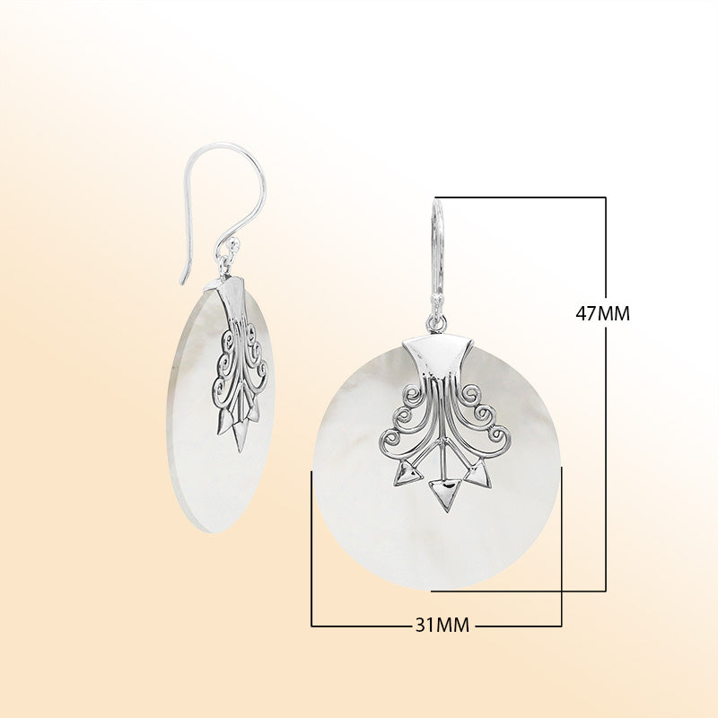 Sterling silver Mother Of Pearl artistic earrings