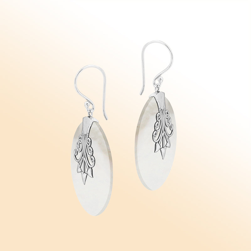 Sterling silver Mother Of Pearl artistic earrings