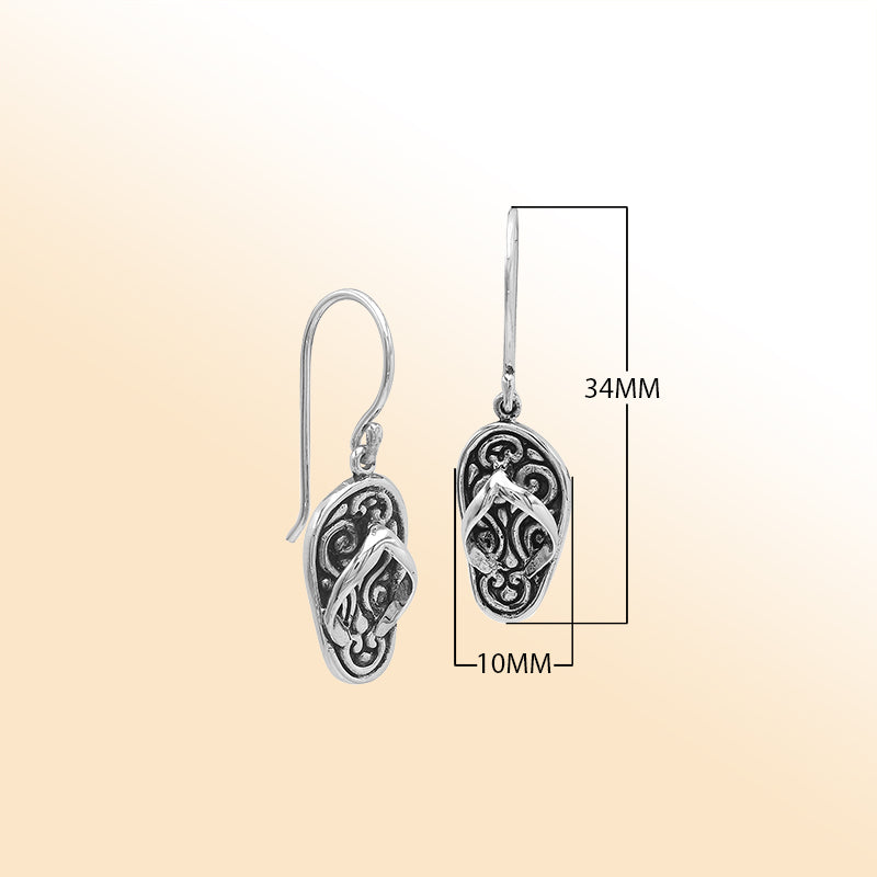 Sterling silver flip-flop artistic earrings