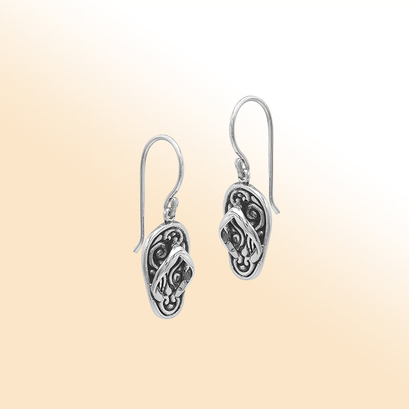 Sterling silver flip-flop artistic earrings