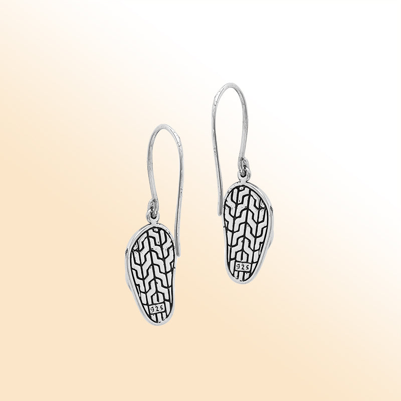 Sterling silver flip-flop artistic earrings