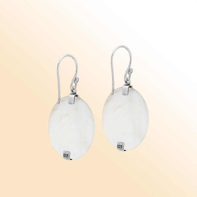 Sterling silver Mother Of Pearl vertical design earrings