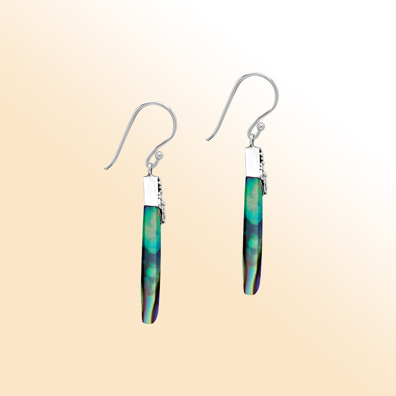 Sterling silver ornate Abalone Shell shell earrings