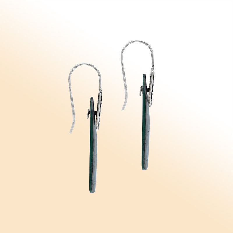 Sterling Silver Abalone Shell Artistic Drop Earrings