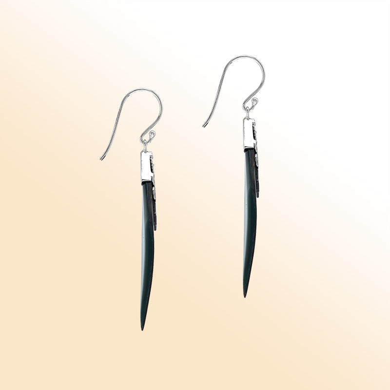 Sterling silver Abalone Shell drop earrings handcrafted in Bali