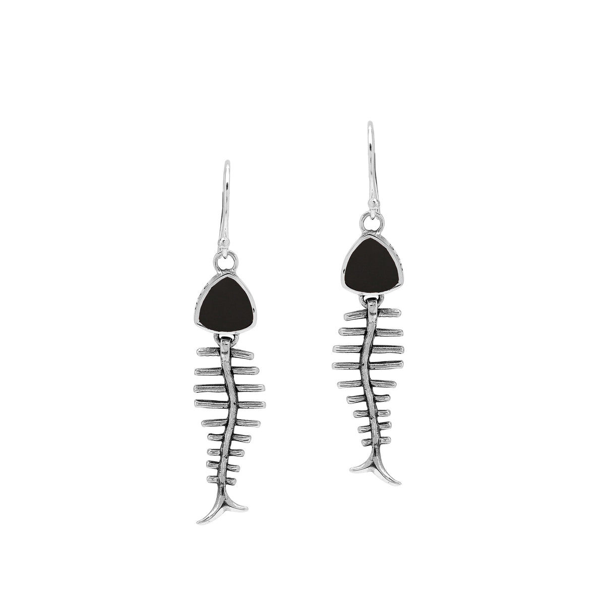 AE-1221-SHB Sterling Silver Earring With Black Shell