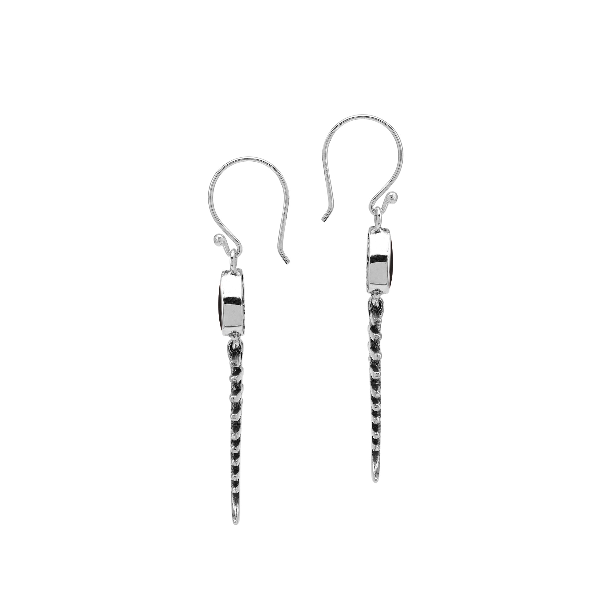 AE-1221-SHB Sterling Silver Earring With Black Shell