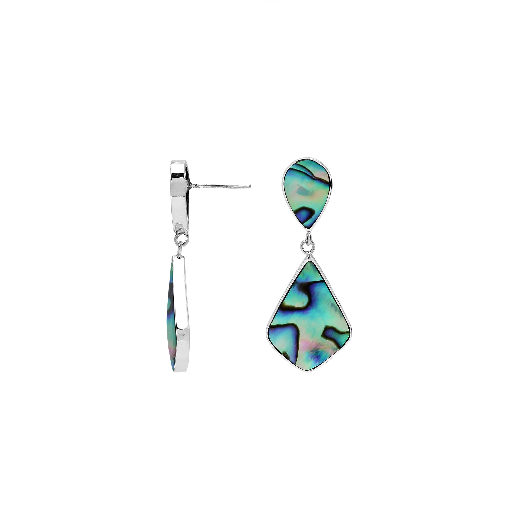 AE-1226-AB Sterling Silver Earring With Abalone Shell
