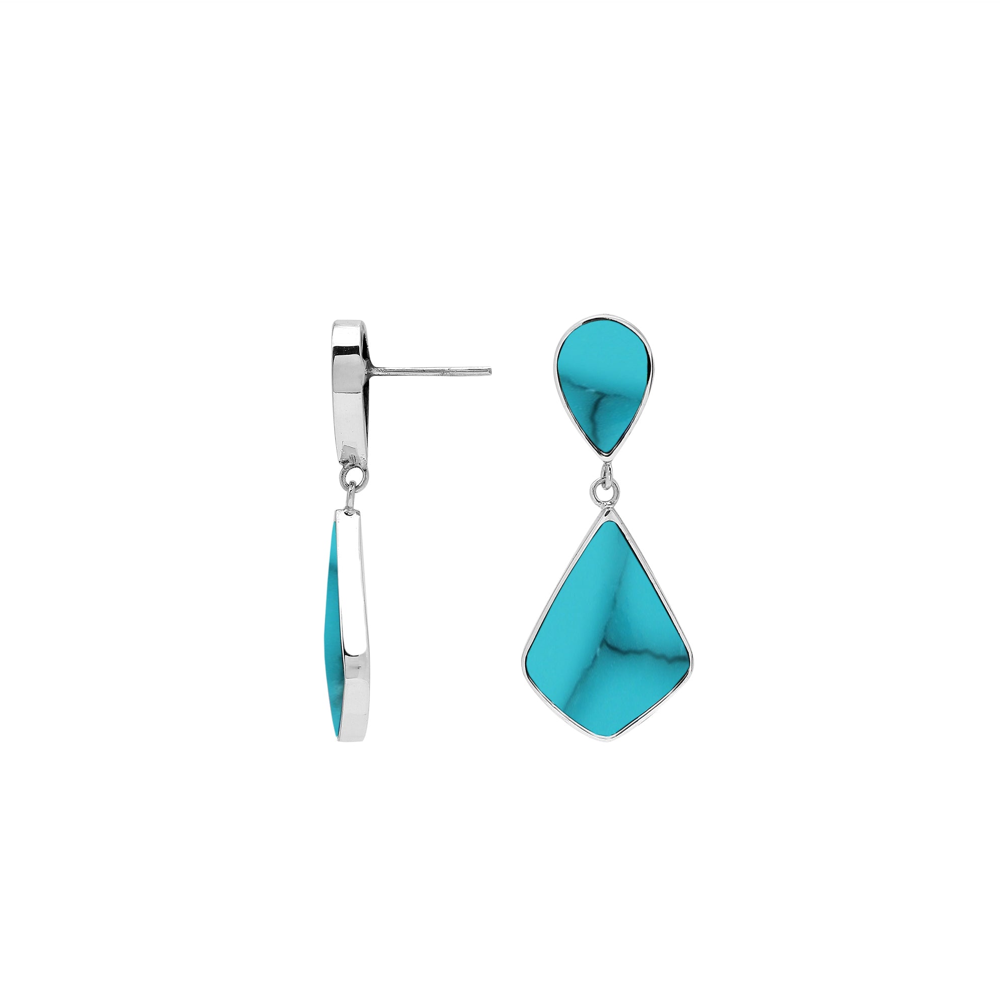 AE-1226-TQ Sterling Silver Earring With Turquoise Shell
