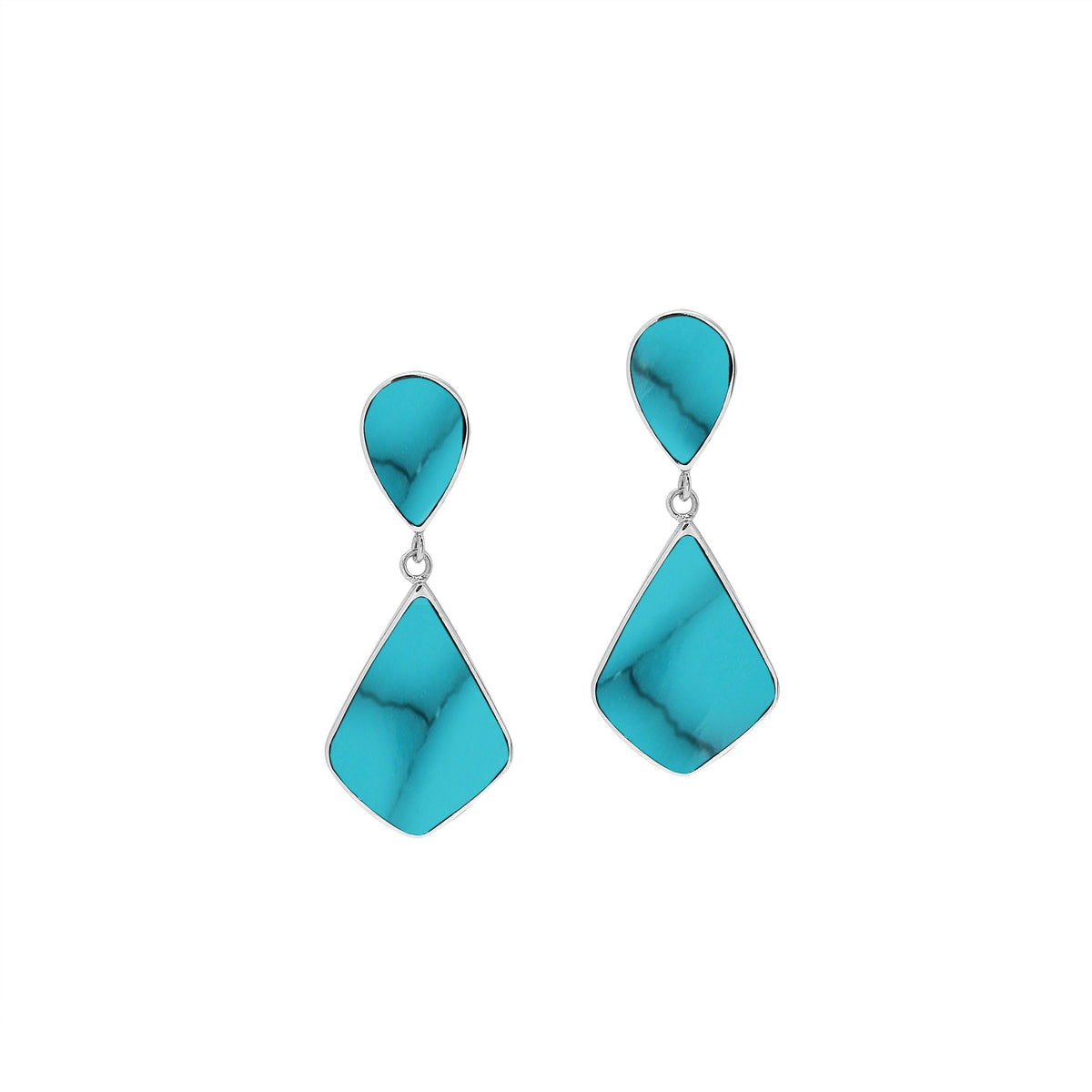 AE-1226-TQ Sterling Silver Earring With Turquoise Shell
