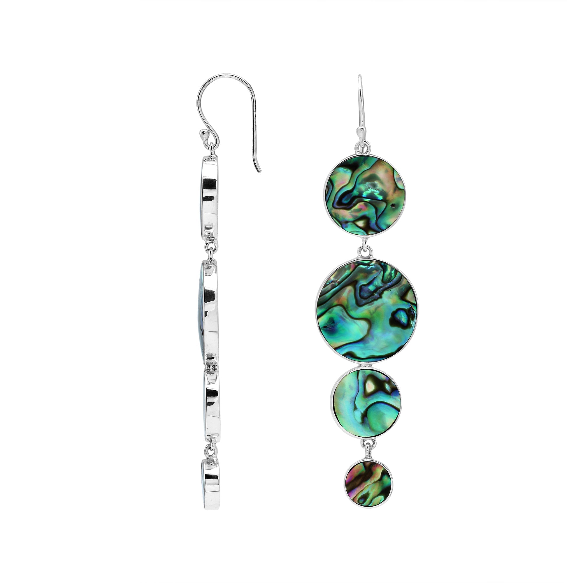 AE-1227-AB Sterling Silver Earring With Abalone Shell